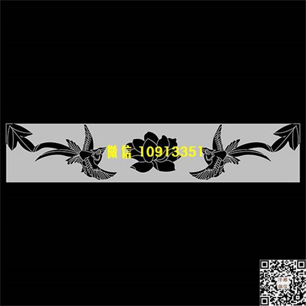 精雕图10荷花鸟精雕图线雕图线条图单线铣底图_电脑雕刻plt文泰矢量图精雕图浮雕图